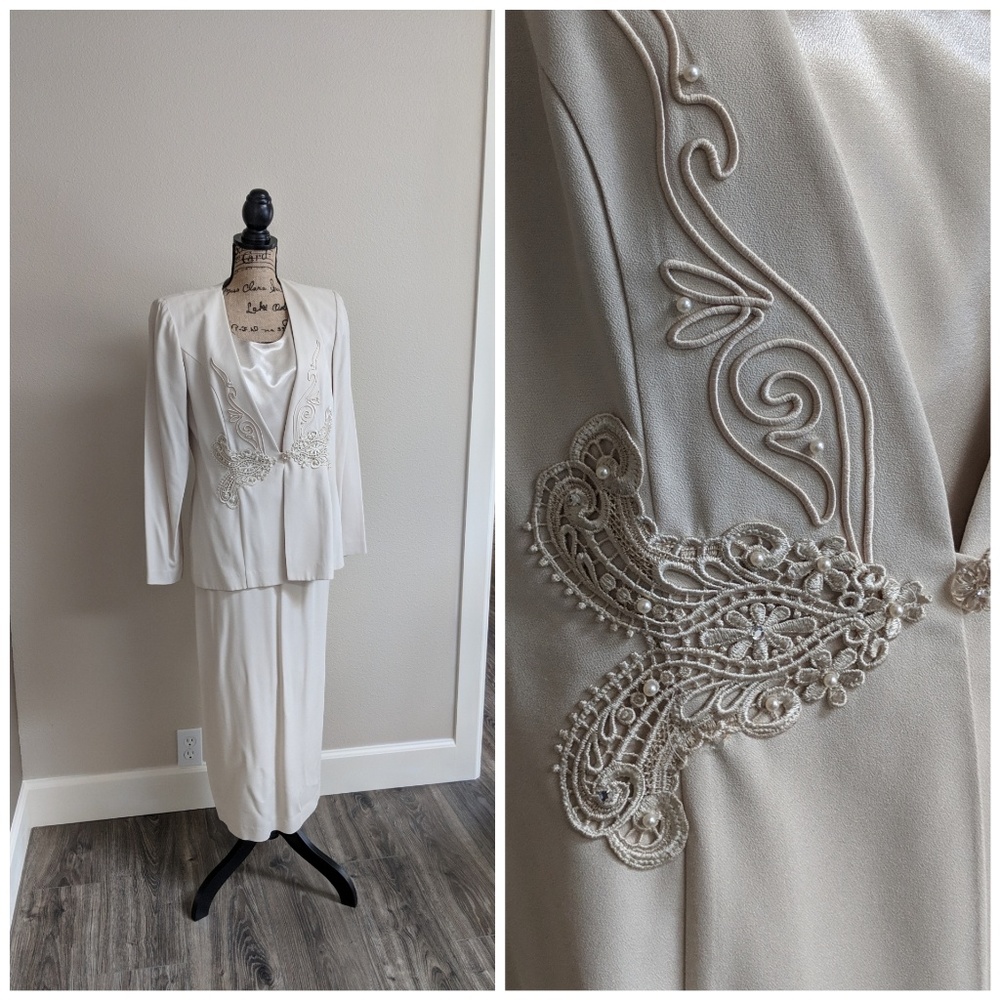 Vintage R M Richards Beaded Suit Jacket with Skirt